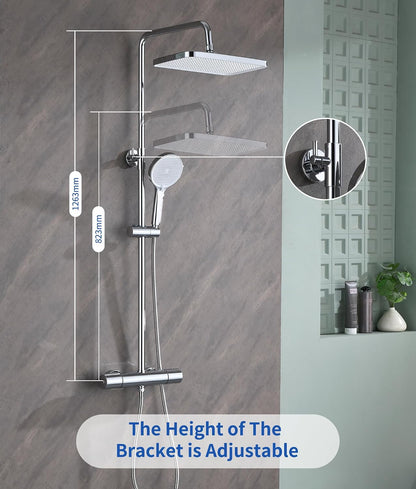 Thermostatic Shower Mixer Set 38°C