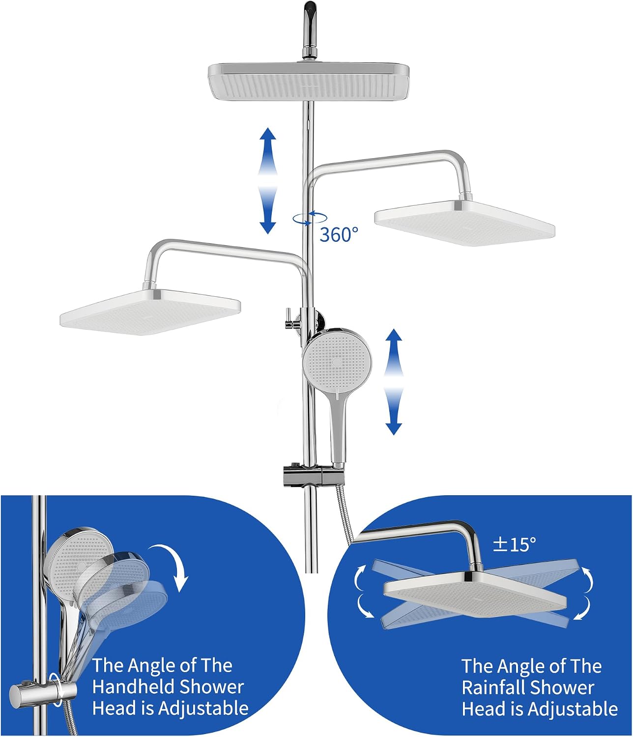 Thermostatic Shower Mixer Set 38°C