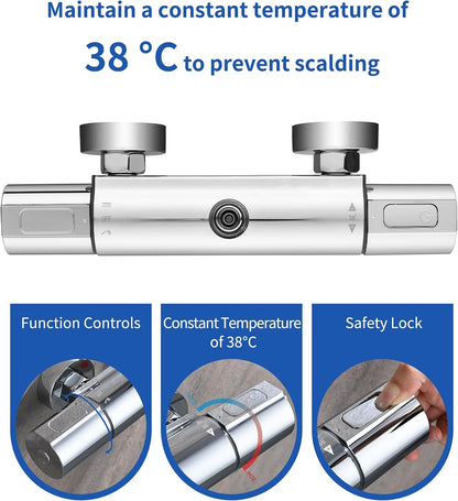 Thermostatic Shower Mixer Set 38°C
