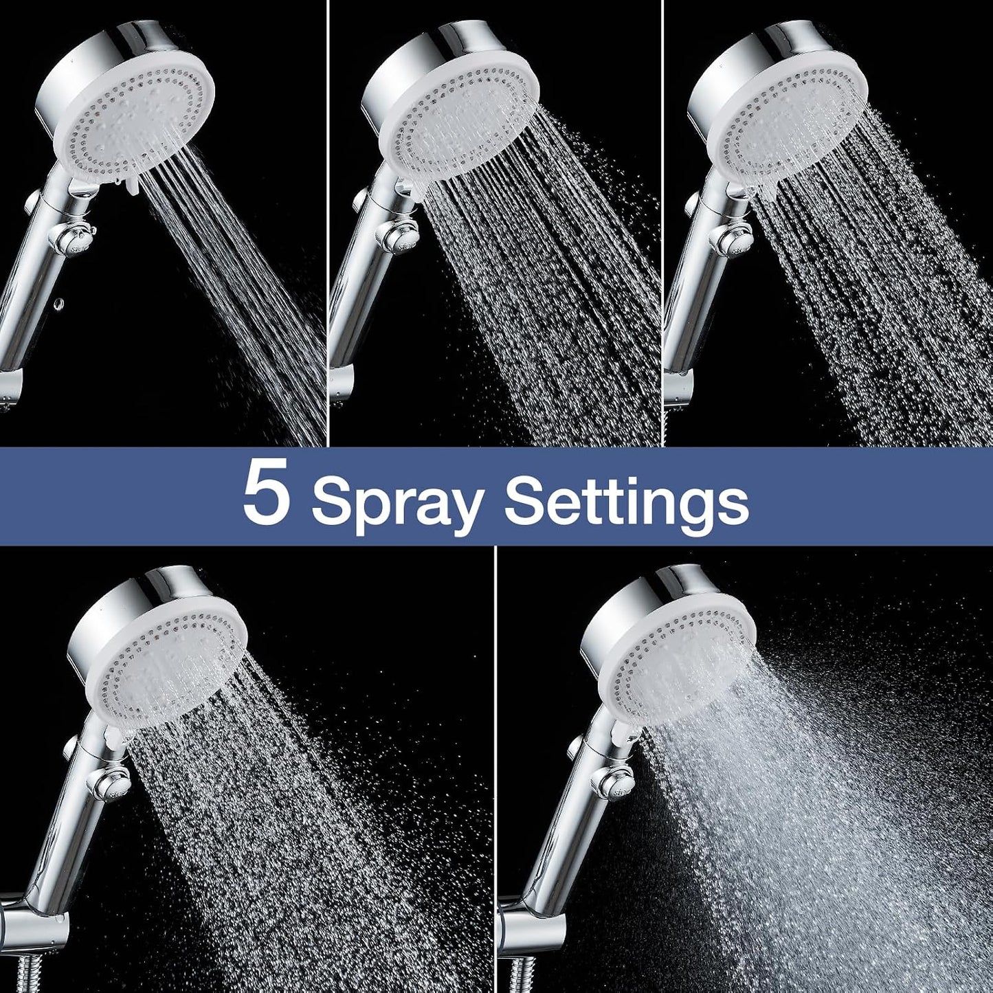 Thermostatic Shower Mixer Kit Wall Mounted Thermostatic Shower Valve with Adjustable Riser Kit,38°C Safety Lock anti Scald, Chrome Modern Shower Set